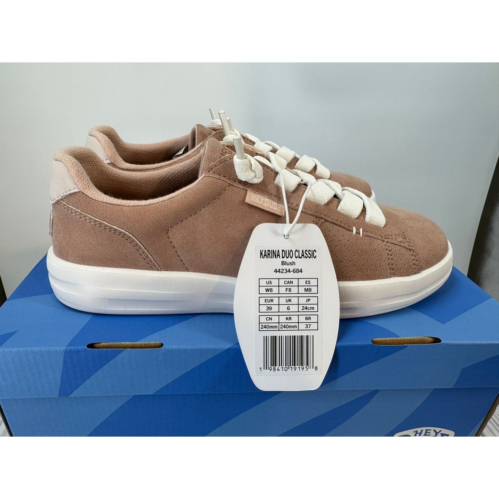 Hey Dude Karina Duo Classic Blush Pink Women's Sneakers Lace‎ Up Size 8 NEW - Picture 4 of 7